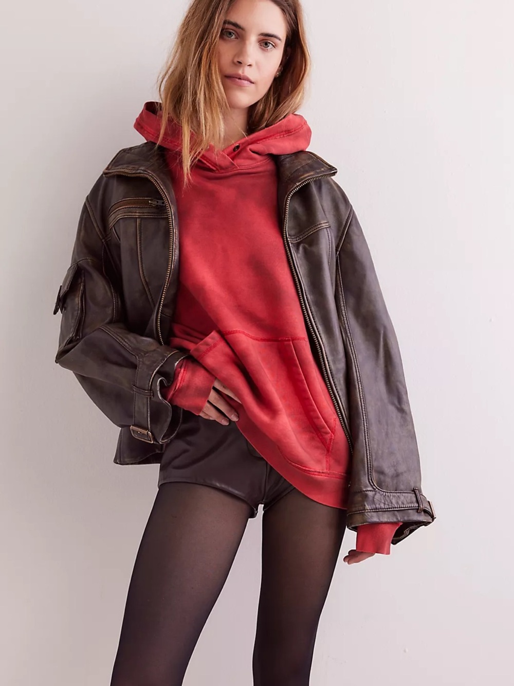 We the Free Your Favorite Washed Hoodie High Risk Red Combo LIKE NEW XS